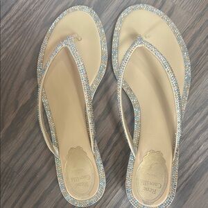 Rene Caovilla Gold and rhinestones Women's Sandals